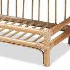 Bohemian Natural Brown Rattan 2-Tier Display Shelf