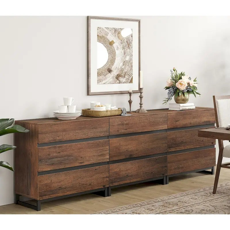 Modernes 3-in-1-Sideboard mit 9 Schubladen