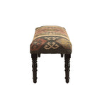 47" Multicolored Rectangular Bench with Wooden Legs