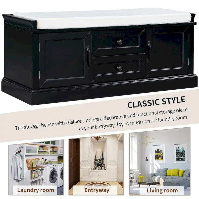 Storage Bench with Removable Cushion
