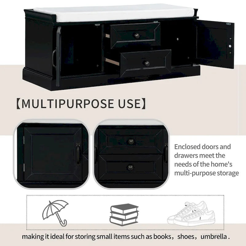 Storage Bench with Removable Cushion