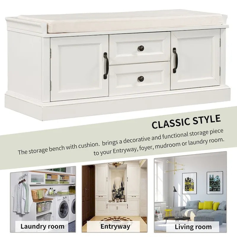 Storage Bench with Removable Cushion