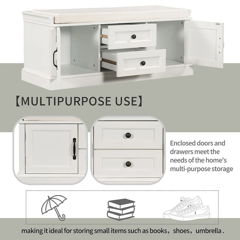 Storage Bench with Removable Cushion