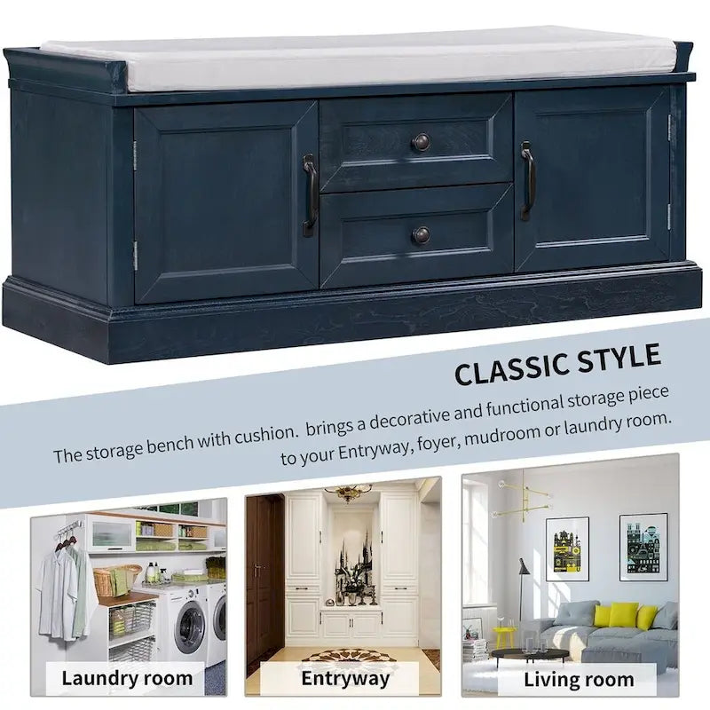 Storage Bench with Removable Cushion