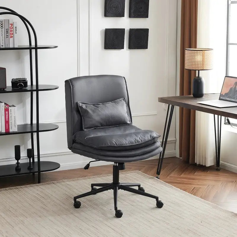 Armless Task Office Chair with Wheels