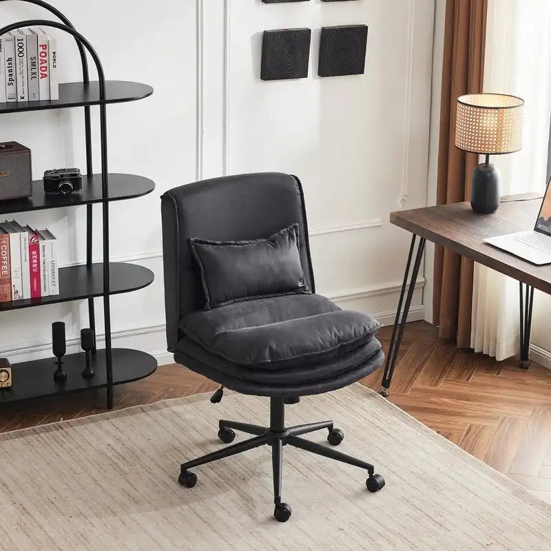 Armless Task Office Chair with Wheels