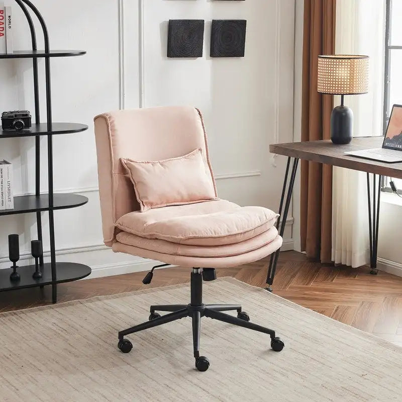 Armless Task Office Chair with Wheels