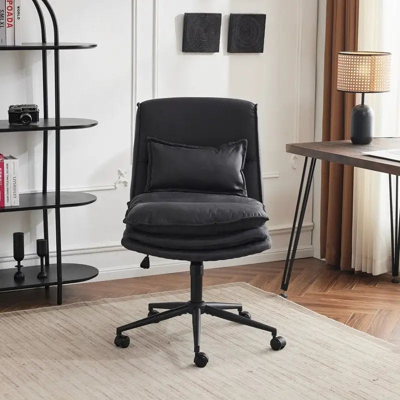Armless Task Office Chair with Wheels