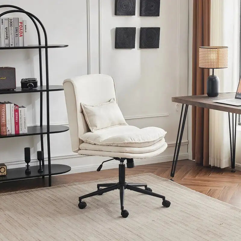 Armless Task Office Chair with Wheels