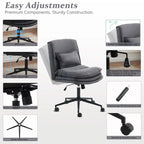 Armless Task Office Chair with Wheels