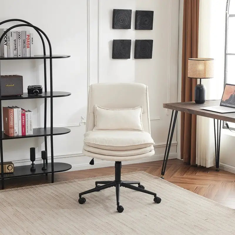 Armless Task Office Chair with Wheels