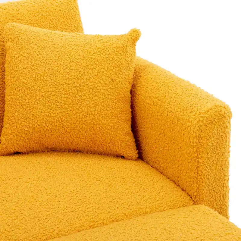 2-in-1-Samt-Chaiselongue mit Hocker und verstellbarer Liegelehne