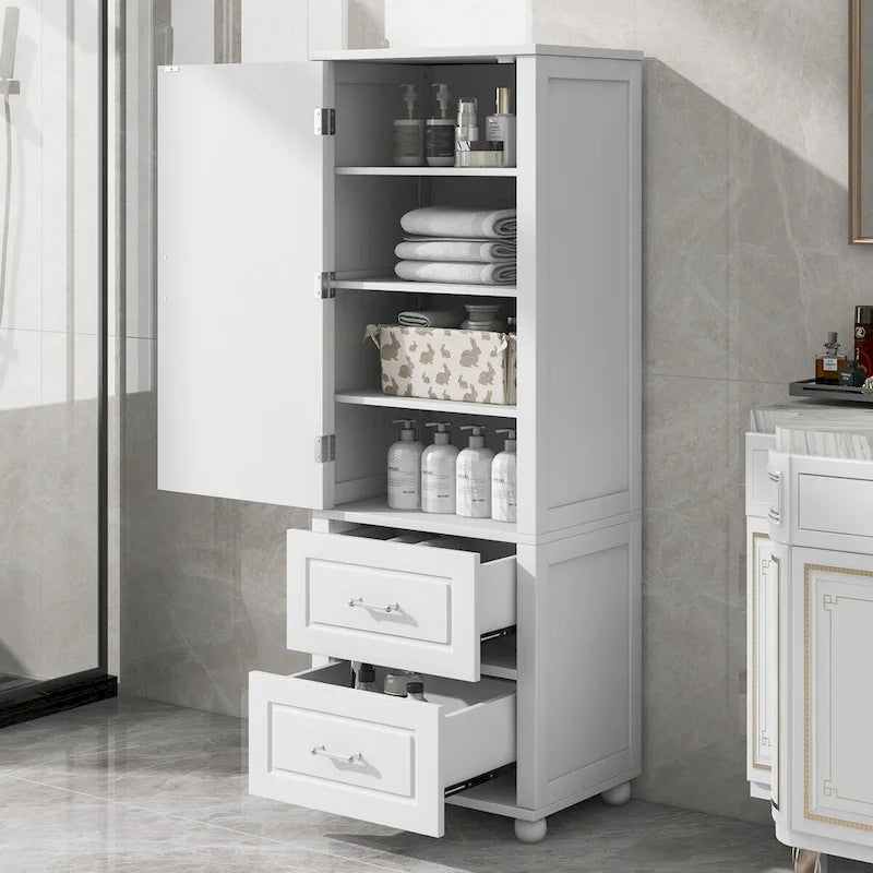 Mobile contenitore da bagno freestanding con cassetti e ripiano regolabile
